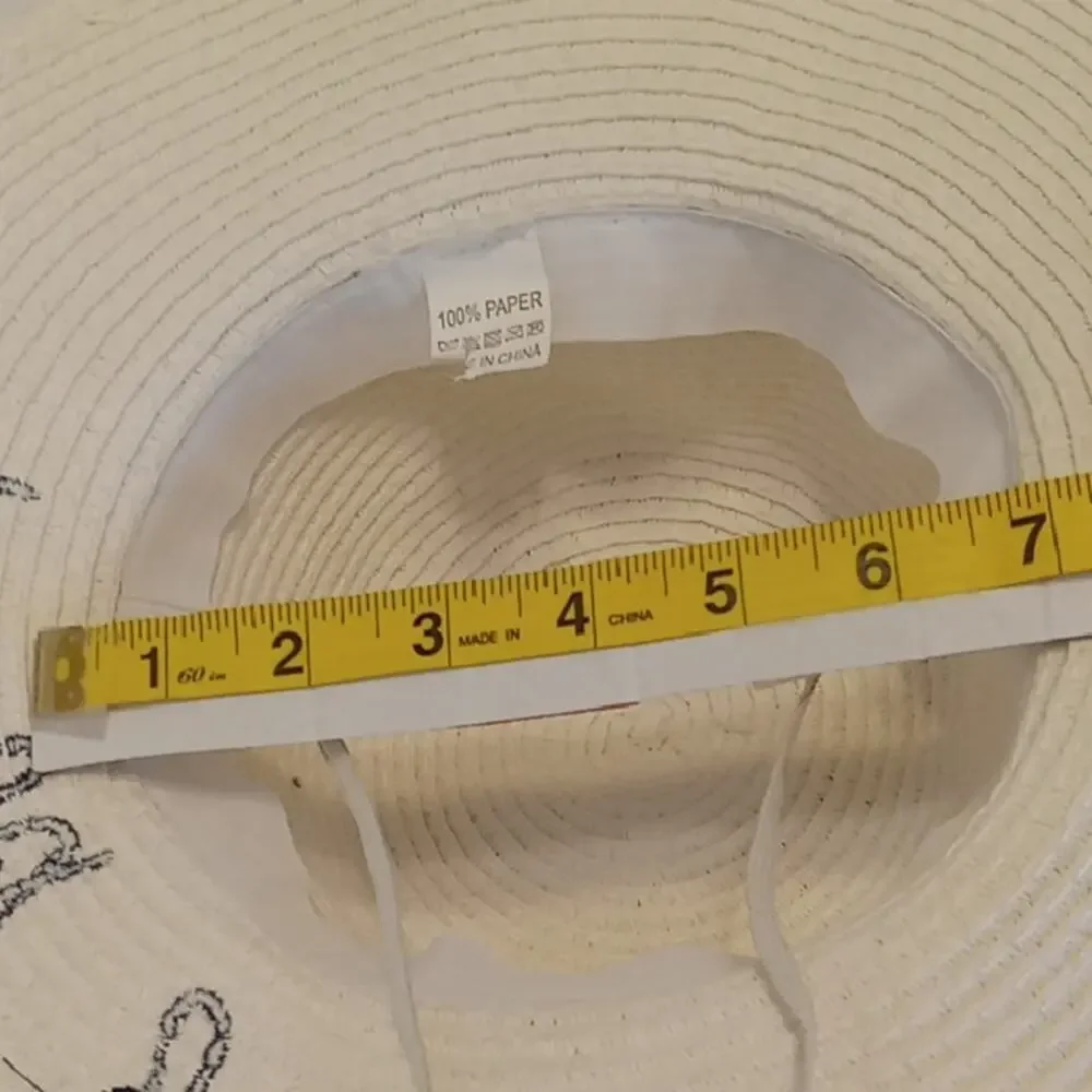 Girl's White Sun Hat with Navy Accents - Beach Ready!